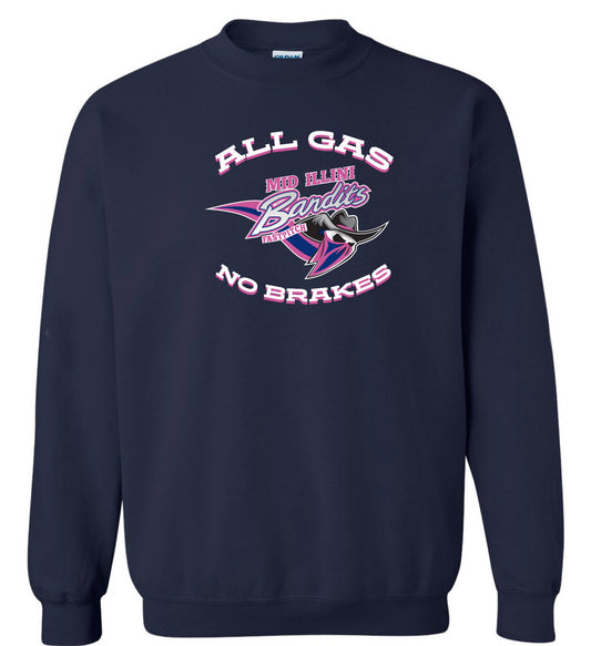 Crew Neck sweatshirt unisex ALL GAS NO BRAKES